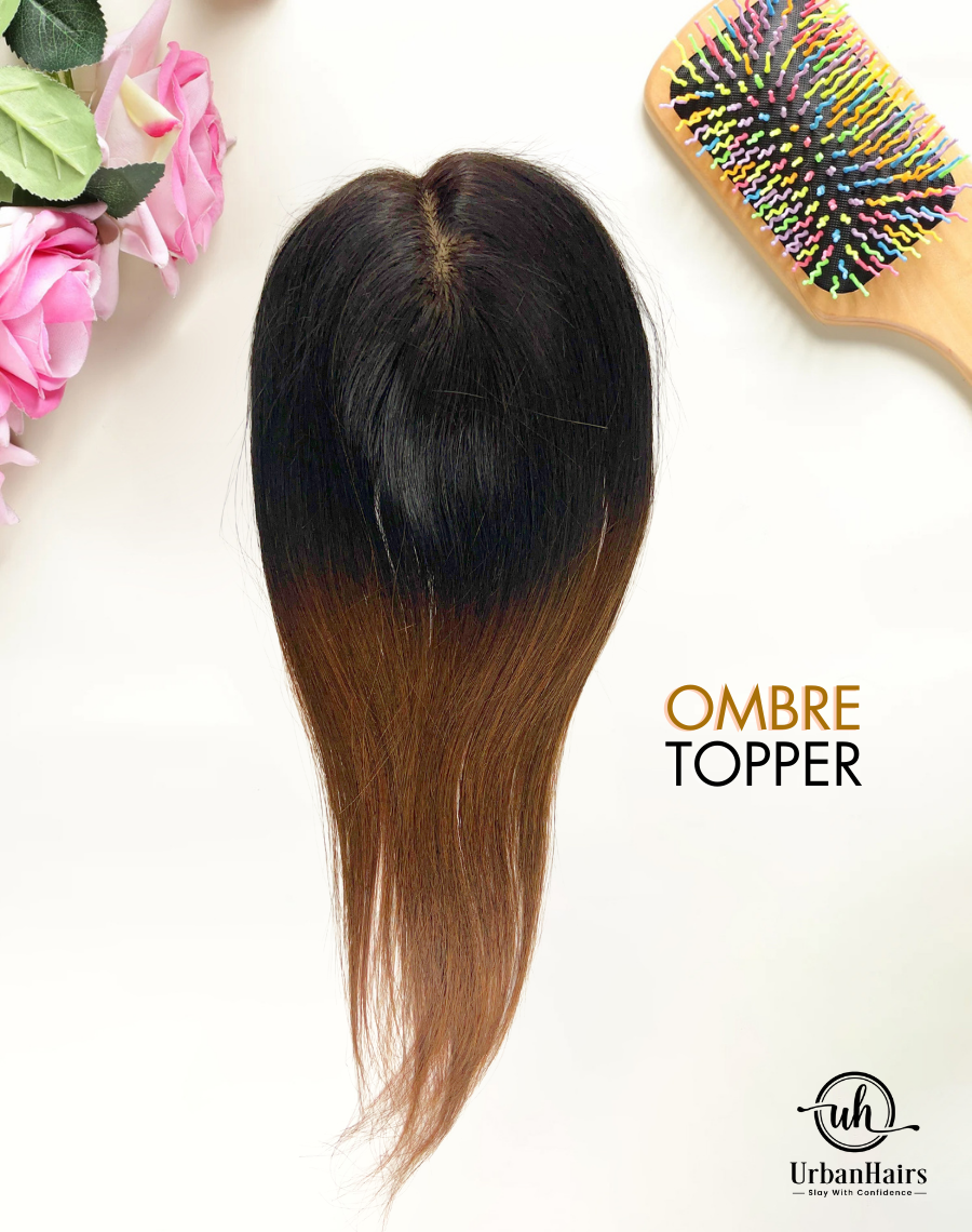 Invisible Topper with Highlights / 100% Human Hair