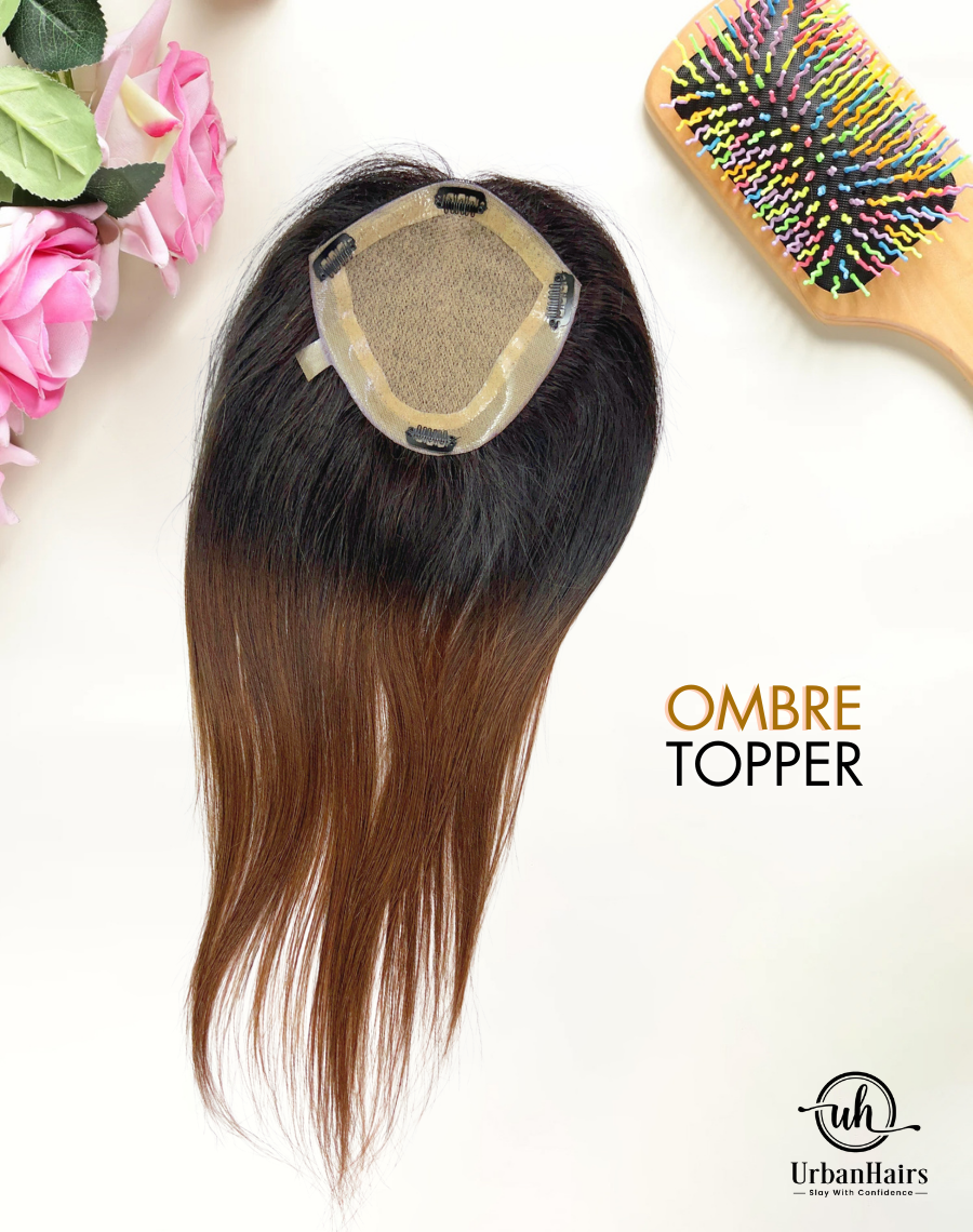 Invisible Topper with Highlights / 100% Human Hair