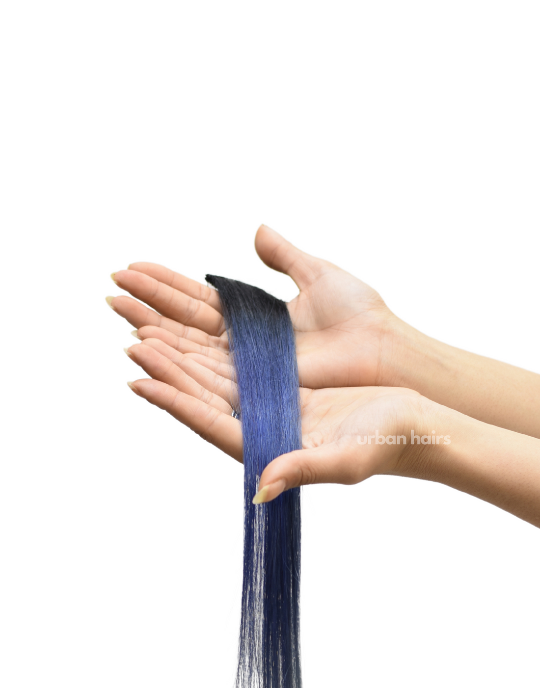 Denim Dusk Clip In Hair Streaks | 100% Human Hair Extensions