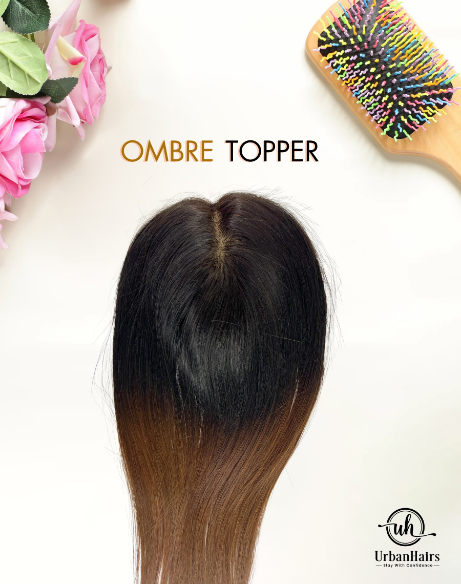 Invisible Topper with Highlights / 100% Human Hair
