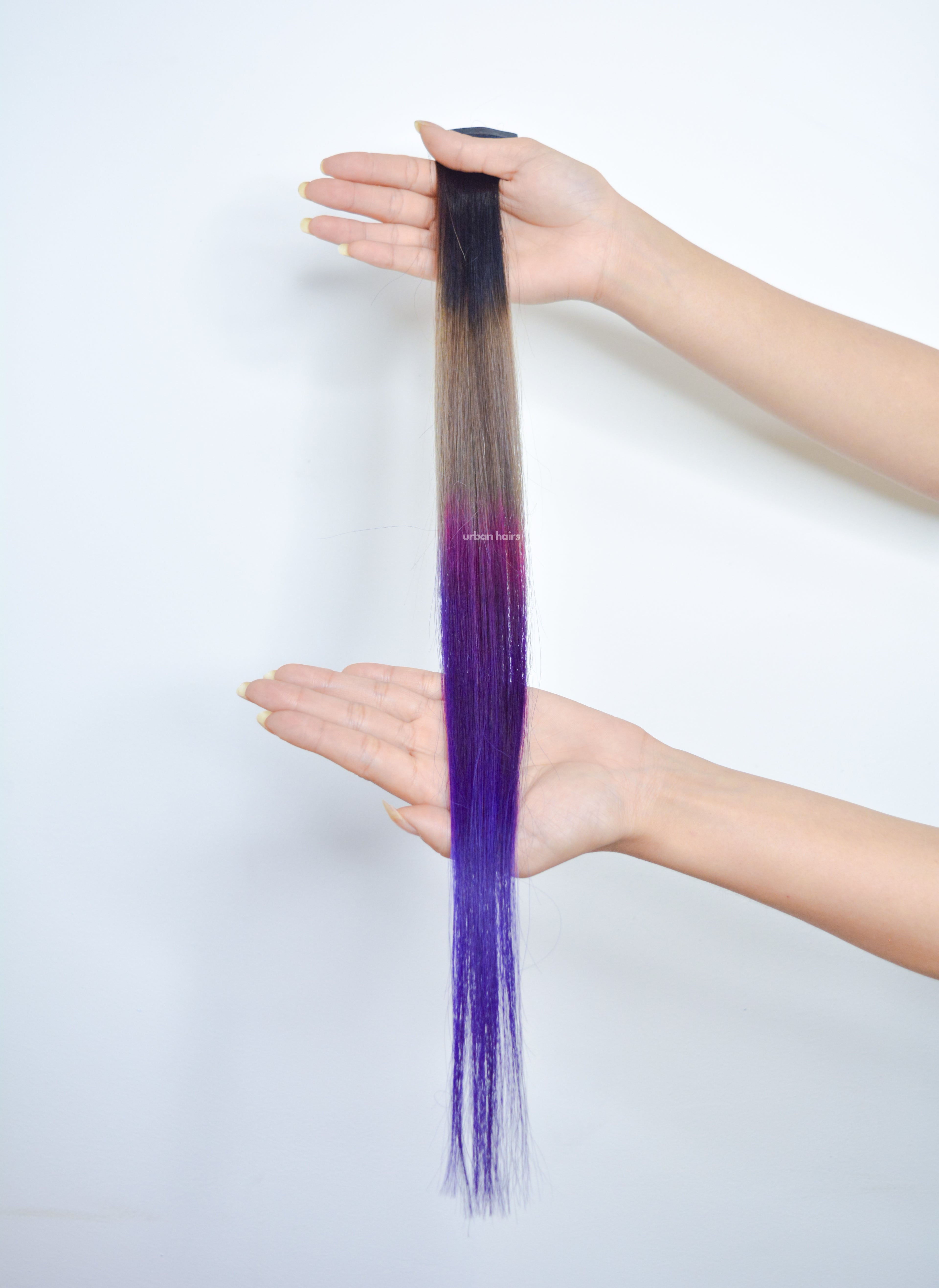 Amethyst Aura Streaks | 100% Human Hair Extensions | 18"