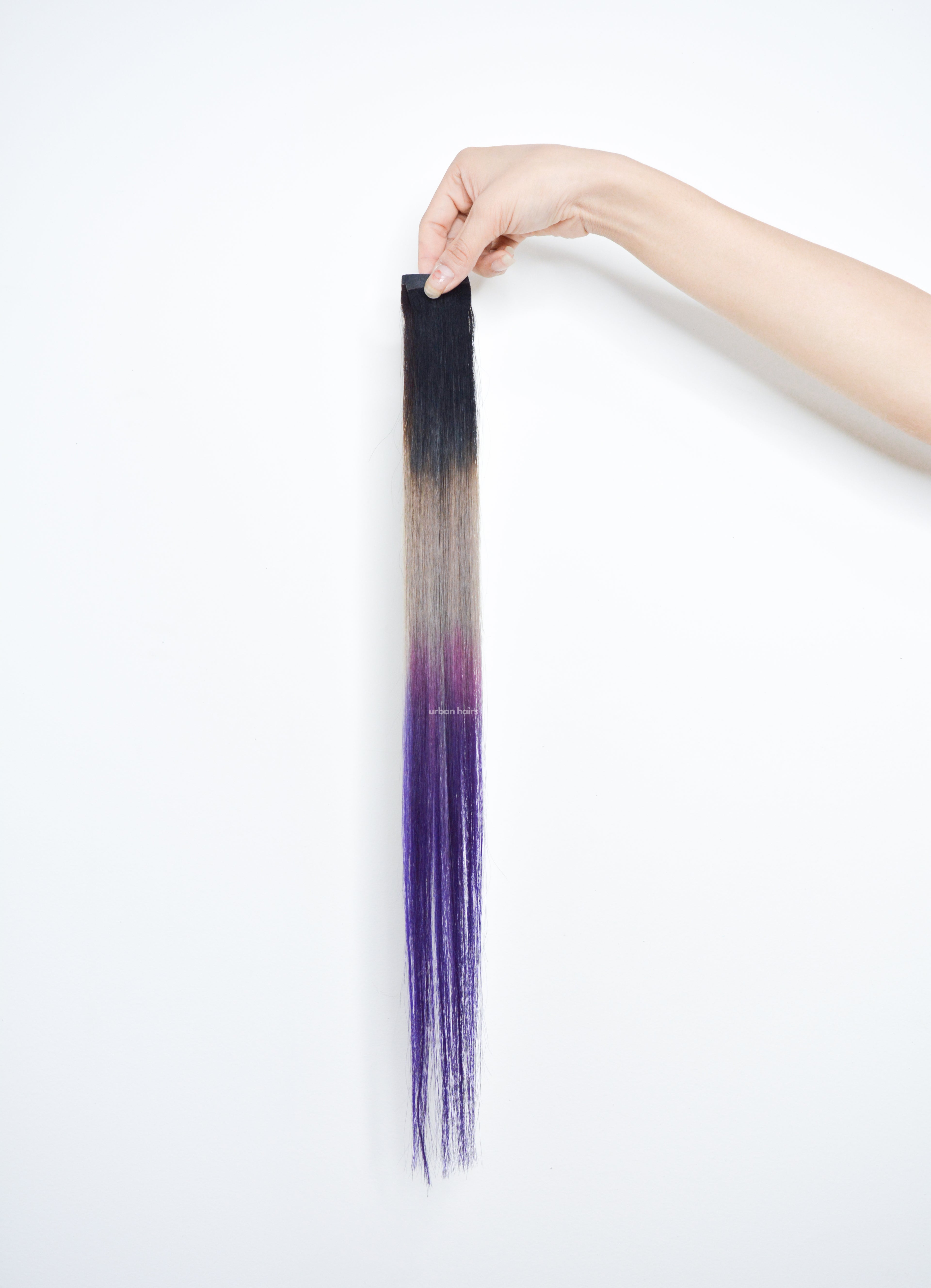 Amethyst Aura Streaks | 100% Human Hair Extensions | 18"