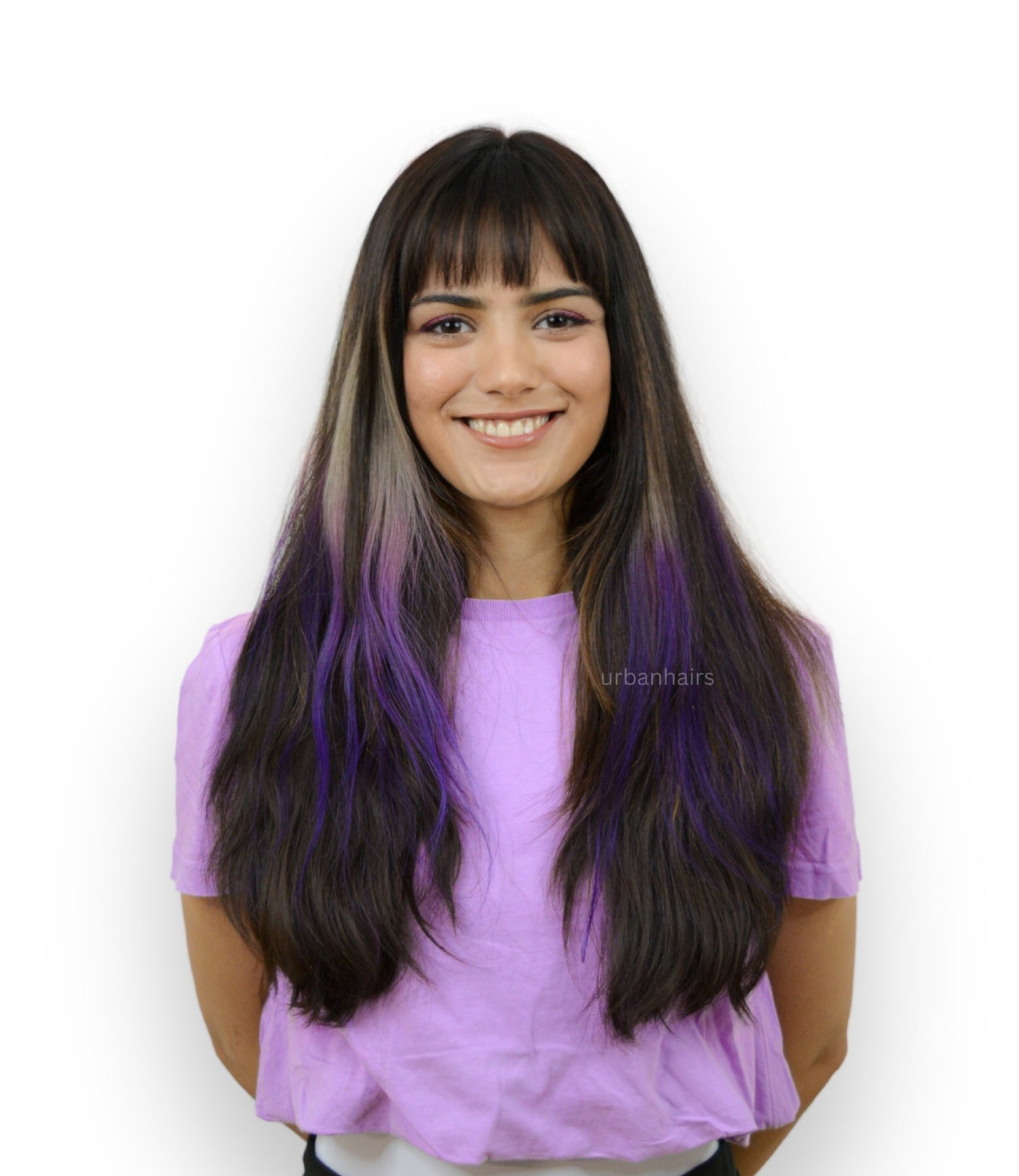 Amethyst Aura Streaks | 100% Human Hair Extensions | 18"