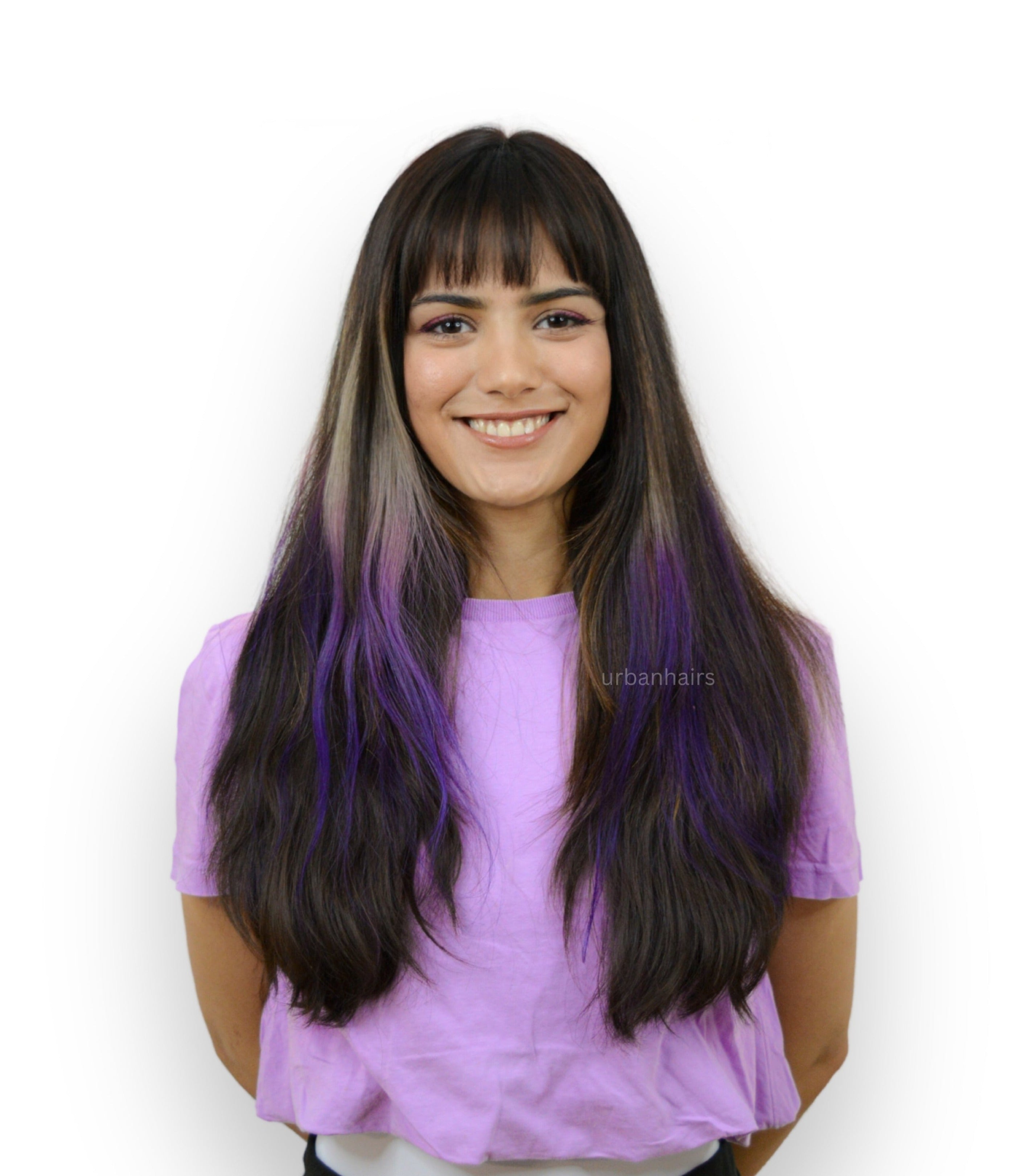 Amethyst Aura Streaks | 100% Human Hair Extensions | 18"