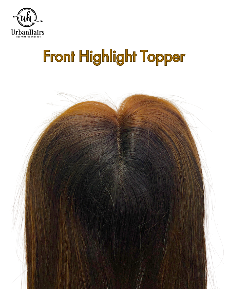 Invisible Topper with Highlights / 100% Human Hair