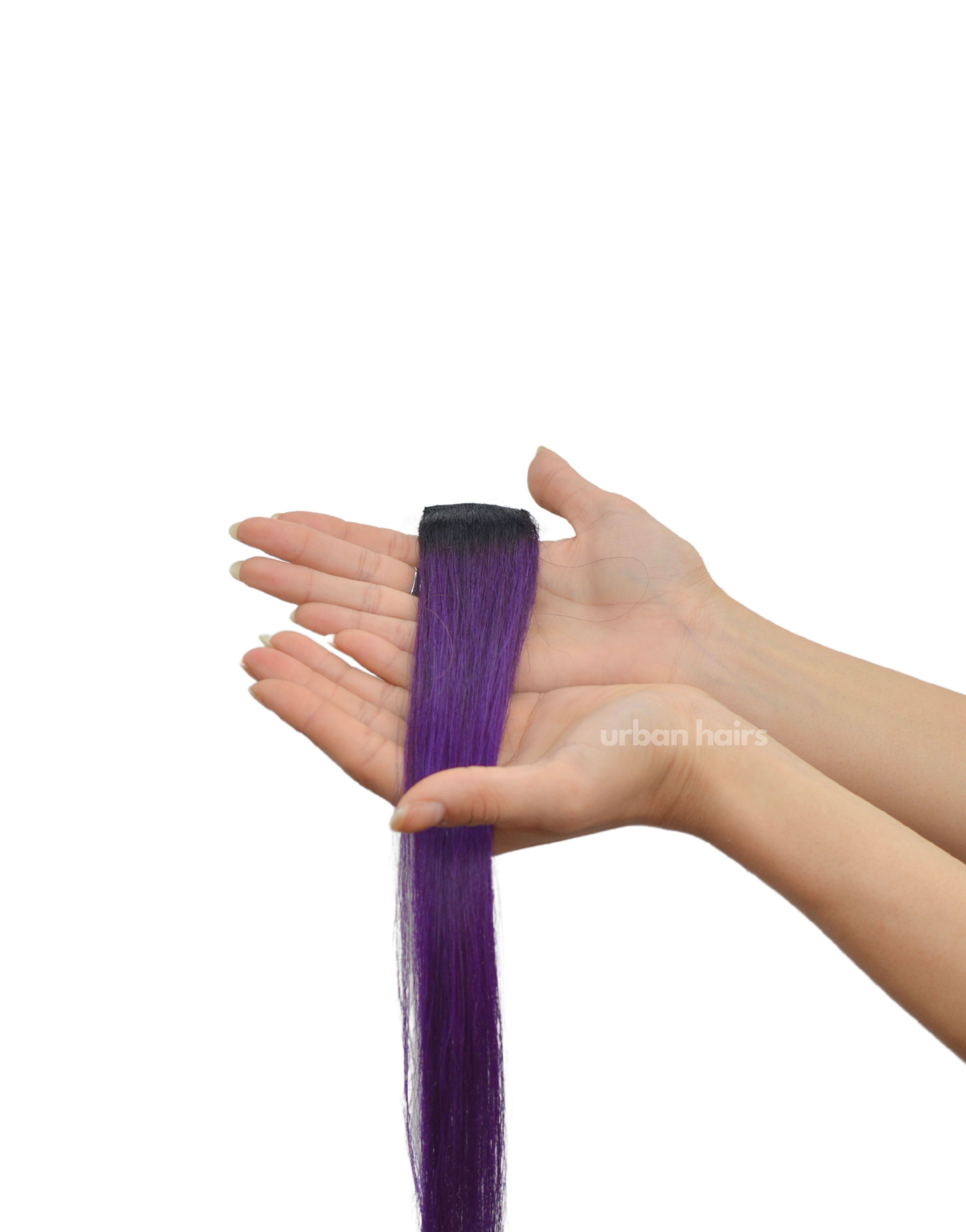Grape Jelly Clip In Hair Streaks | 100% Human Hair Extensions
