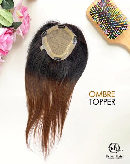 Invisible Topper with Highlights / 100% Human Hair