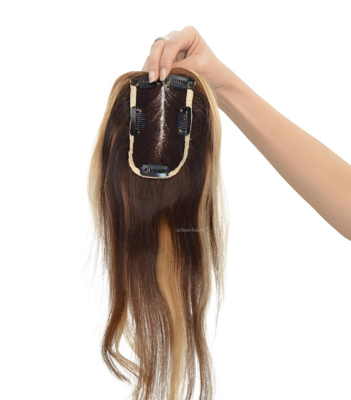 Lace Scalp Topper with Highlights / 100% Human Hair / 20"
