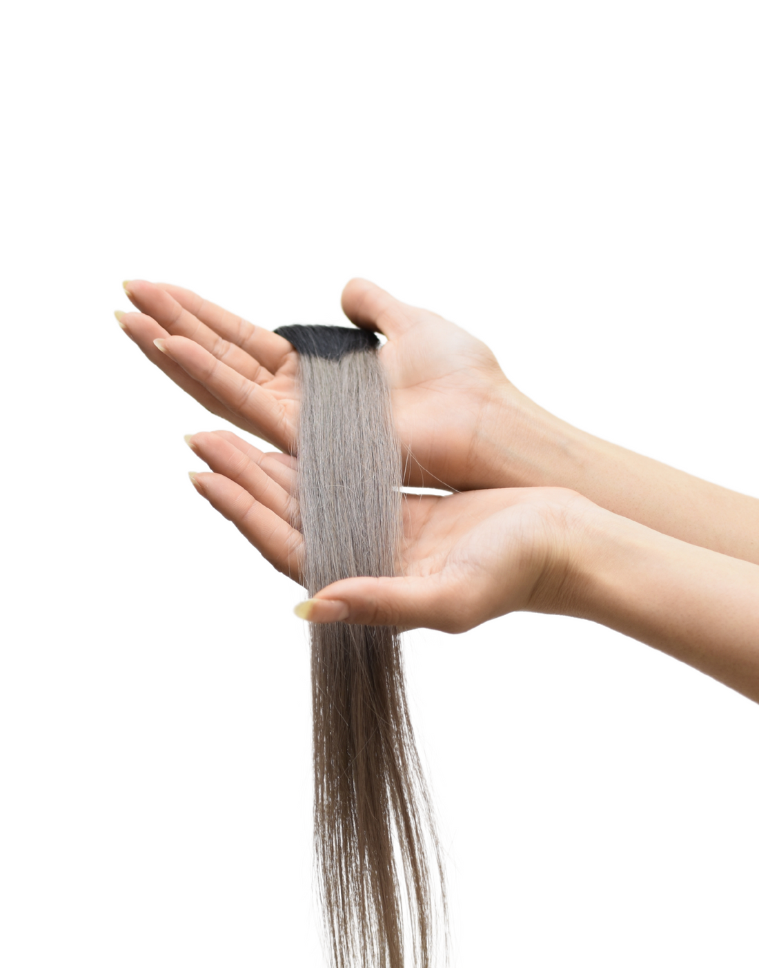 Silver Mist Clip In Hair Streaks | 100% Human Hair Extensions